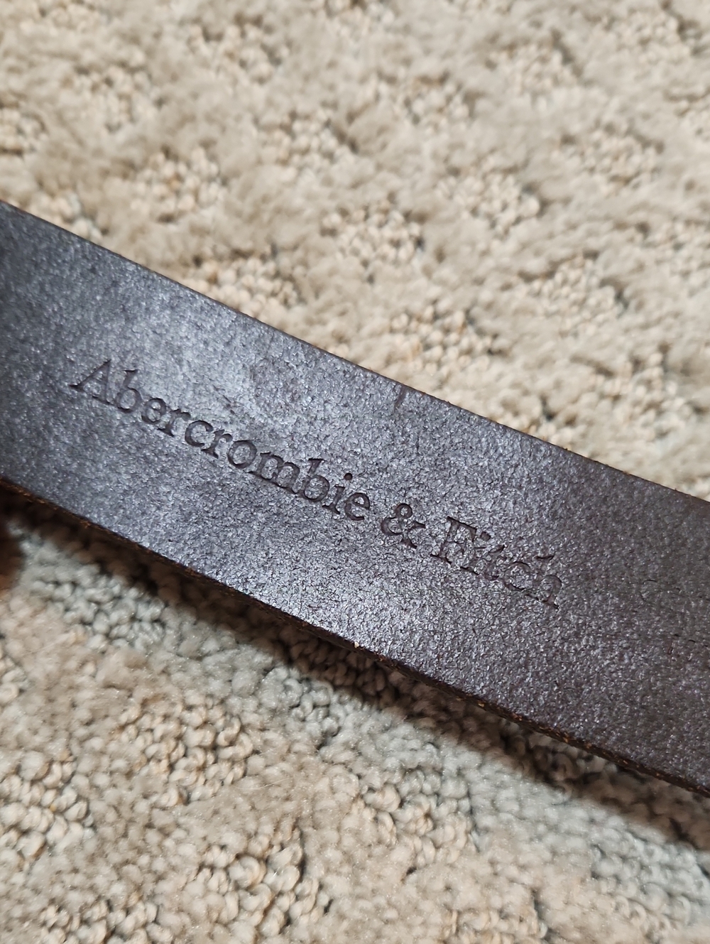 Abercrombie & Fitch Brown Leather Belt Decorative Blue Rhinestone Silver Buckle - Picture 5 of 14